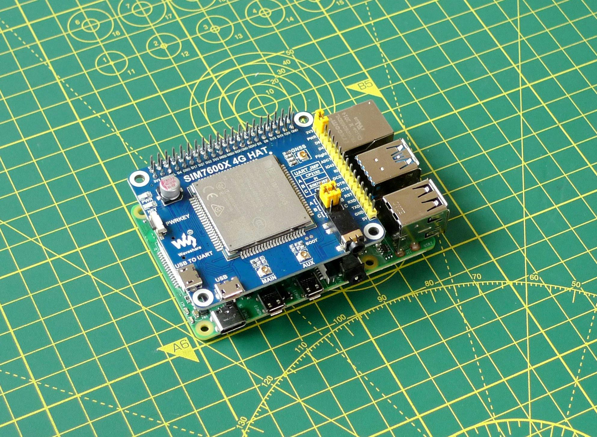 Fit the Hat onto the Pi GPIO pins.