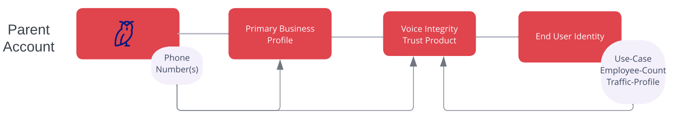 Voice Integrity - Direct Customer no Subaccounts: Create Primary Business Profile under Parent Account.