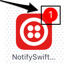 Notify Sending and Receiving Notifications - displaying iOS badge.