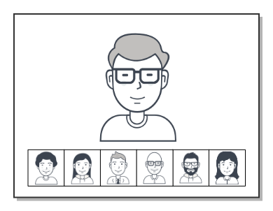 Applications using collaboration mode typically enhance the dominant speaker and represent the rest of participants in thumbnail size.