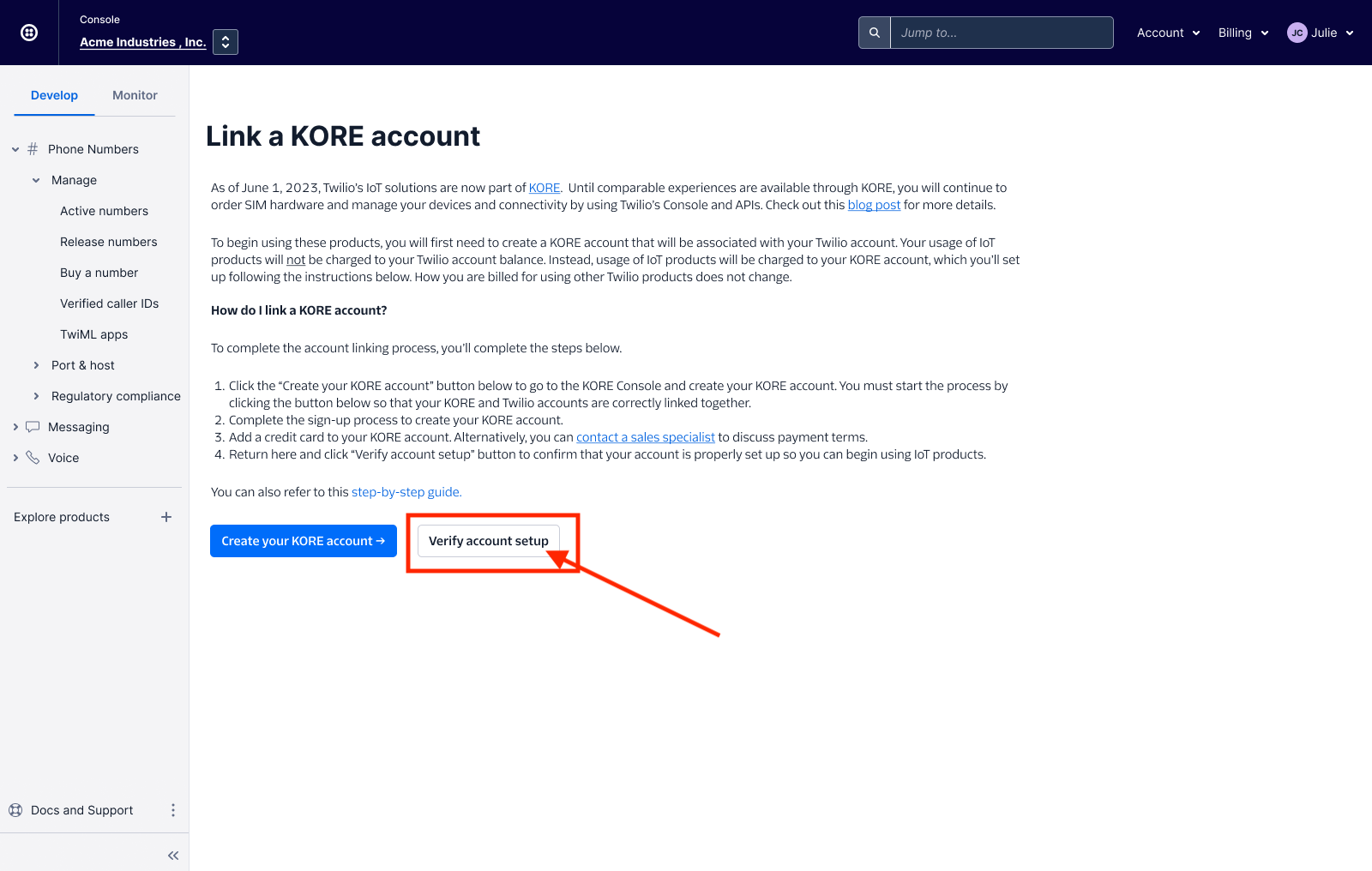 iot-kore-verify-account-setup.