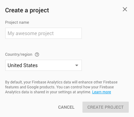 Create A Firebase Project.