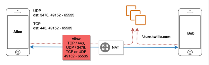 diagram of Peer-to-Peer UDP Port Range Restricted Client Network Environment.