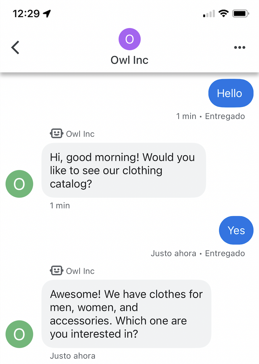 Example conversations chatbot using GBM and Conversations.