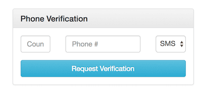 Phone verification form with token entry and verify button.