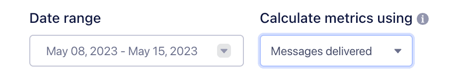 The date range picker and metric calculator dropdown in the Segment UI.