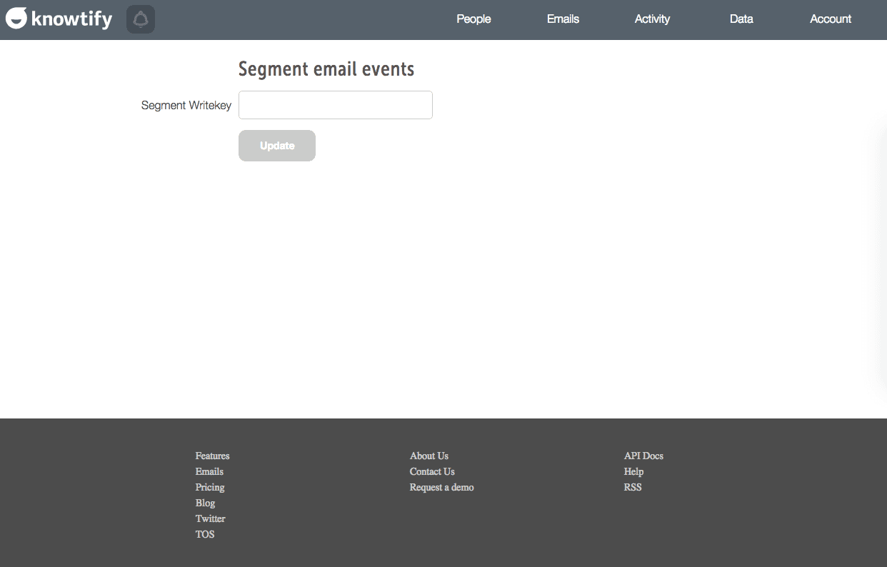 Send email events from Knowtify.