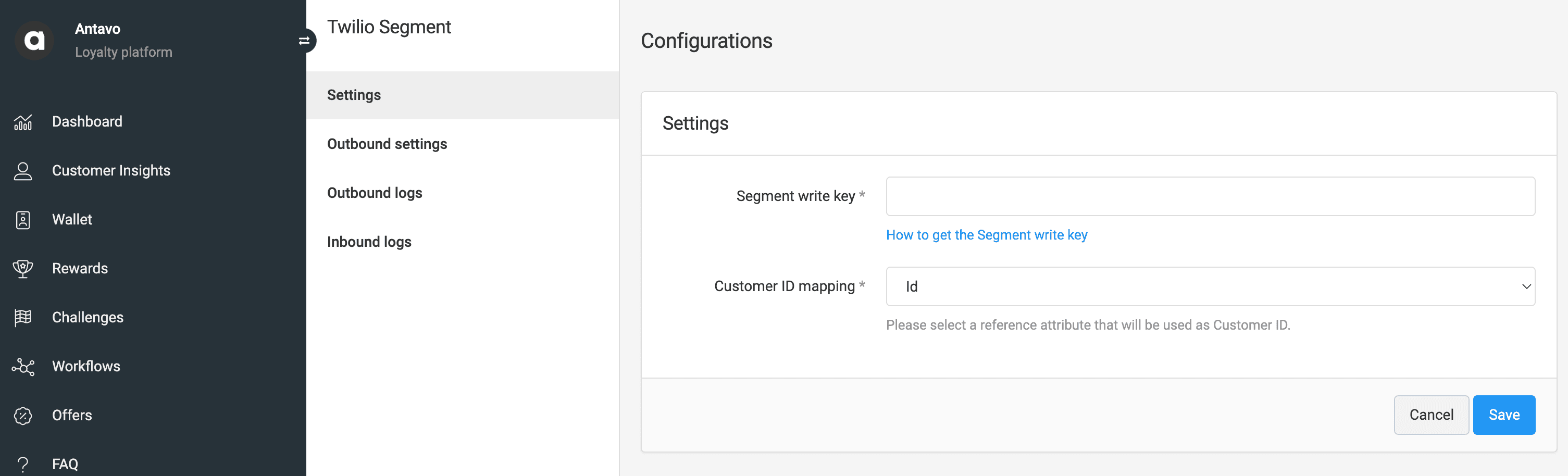 Configure Twilio Segment extension.