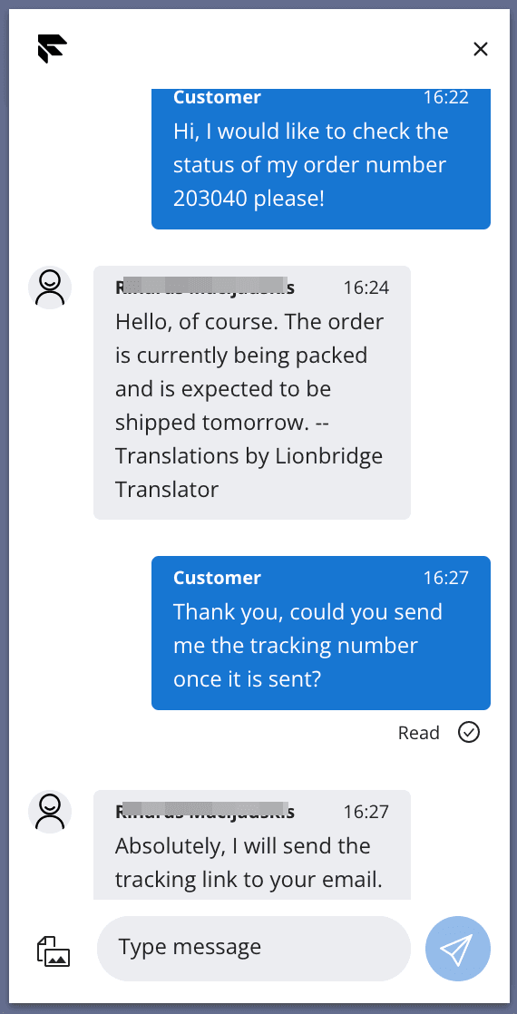 customer conversation.