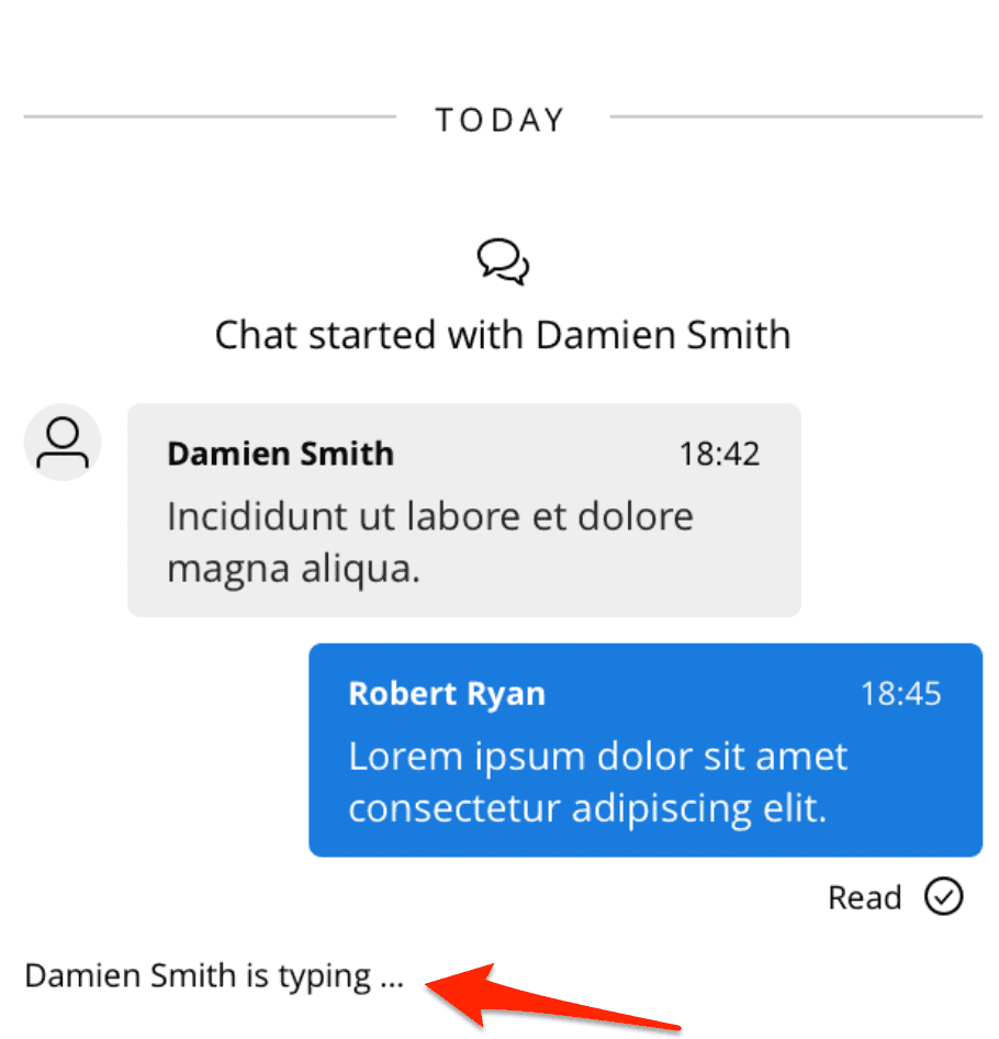 Chat with Damien Smith and Robert Ryan, typing indicator visible.