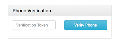 Phone Verification Entry Box.
