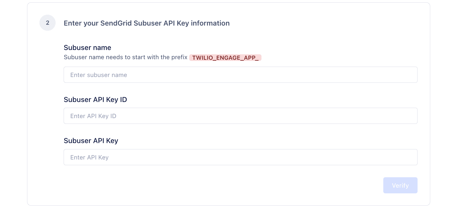 Adding the SendGrid API Key.