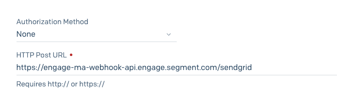 Adding the HTTP Post URL.