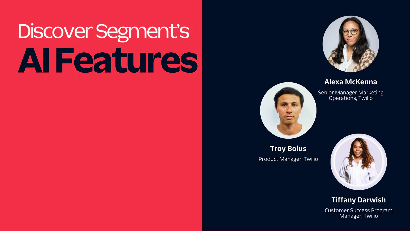 Segment team members introducing AI Features
