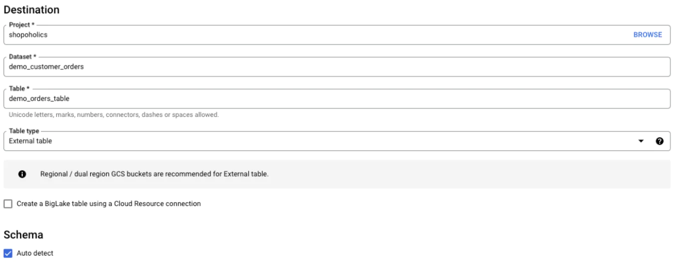 Set the table type to External Table