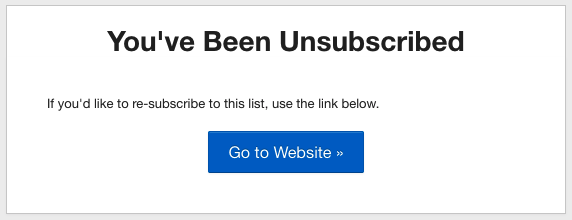 You've Been Unsubscribed You've Been Unsubscribed