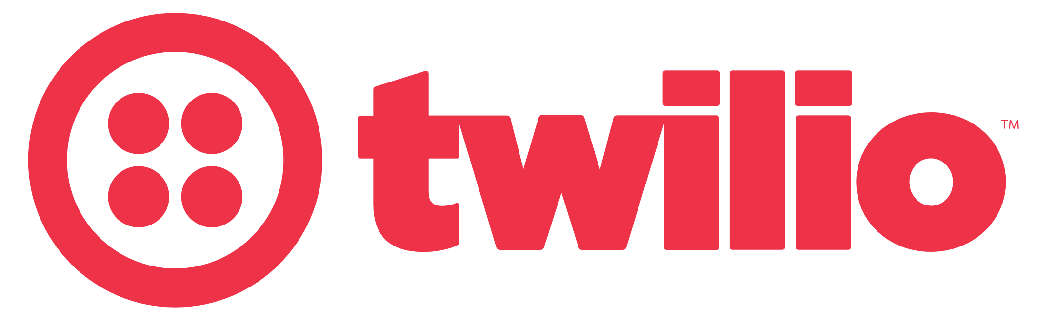 Red Twilio logo with a stylized circle containing four dots and the word twilio in bold. Red Twilio logo with a stylized circle containing four dots and the word twilio in bold.