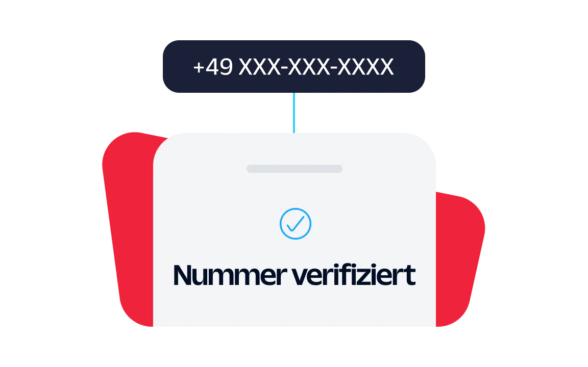 A phone number with the text Number verified and a check mark indicating verification.