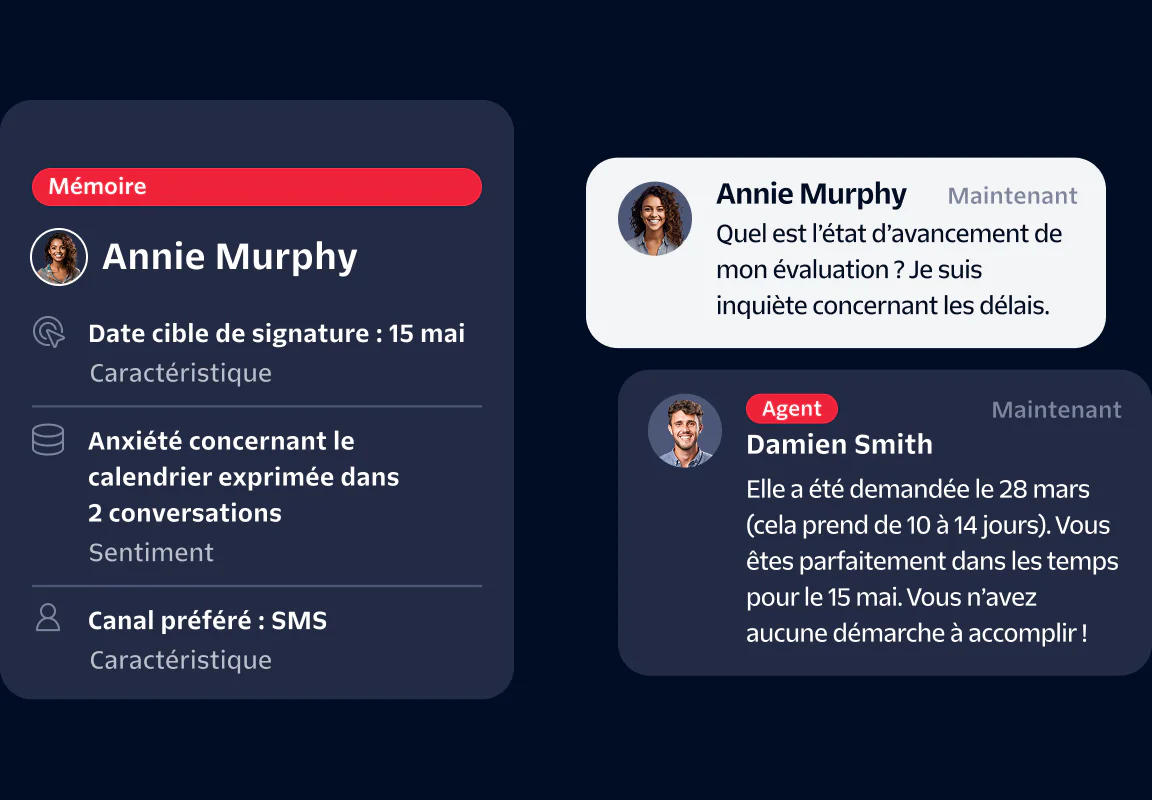 Chat between Annie Murphy and agent about appraisal status and timeline on a messaging platform.