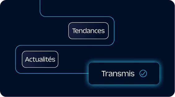 Data Flow Visualization in Dark Mode Flowchart showing News and Trends leading to Delivered on a dark background.