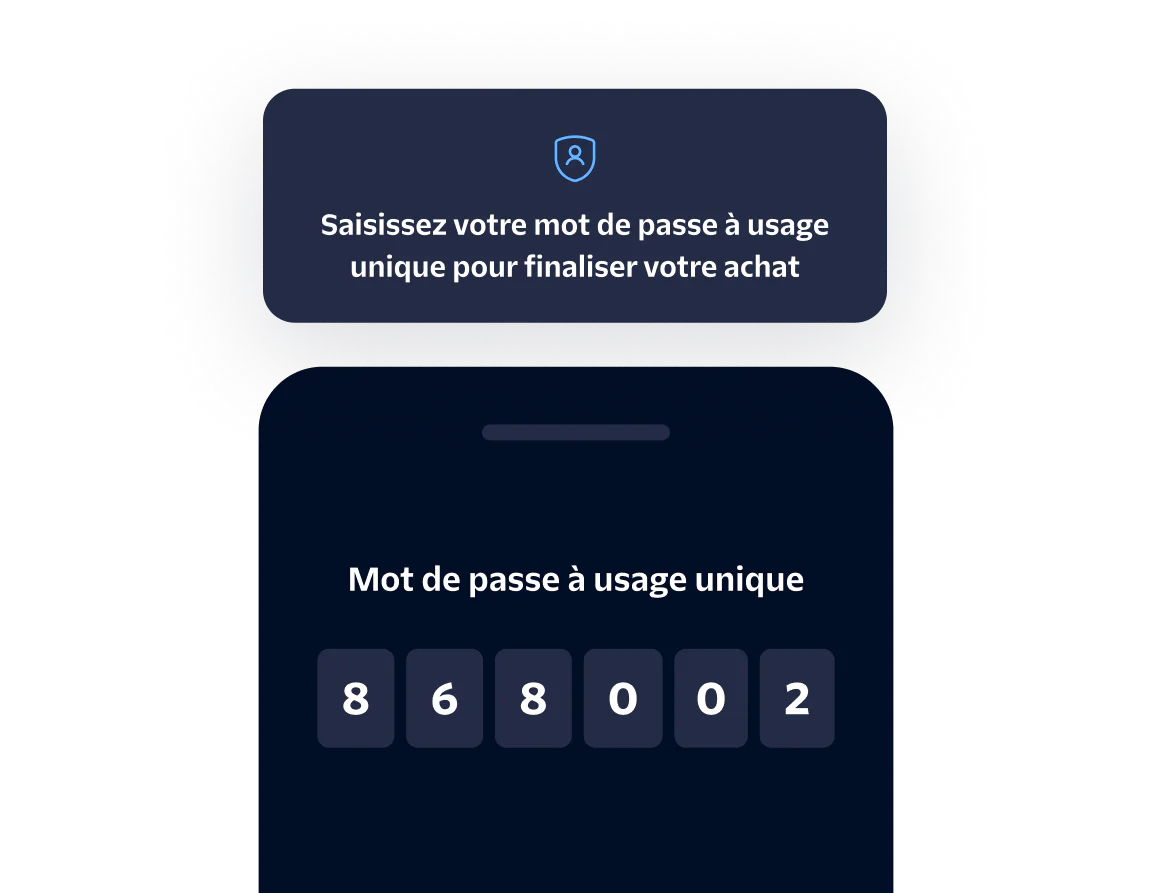 Mobile screen displaying a prompt to enter OTP code with six digits already filled in.