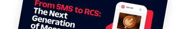A graphic showing From SMS to RCS