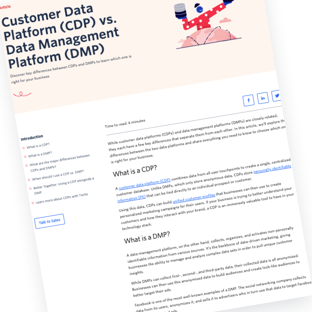 Customer Data Platform (CDP) vs. Data Management Platform (DMP) | Twilio