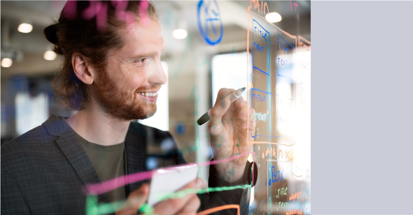 Marketer planning out campaigns to be scheduled and tracked on a board