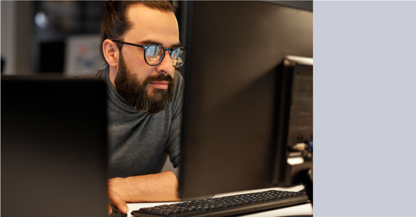 Person doing login process on his computer