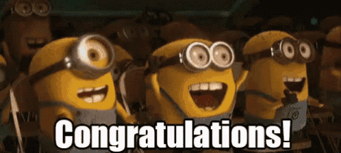Minions cheering meme.