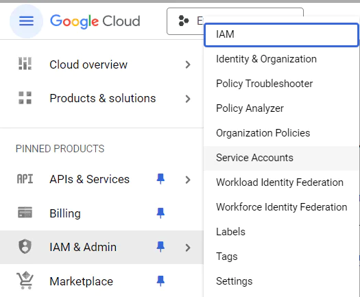 IAM & Admin in Google Cloud