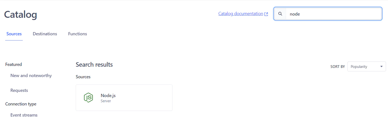Node.js in catalog Node.js in catalog
