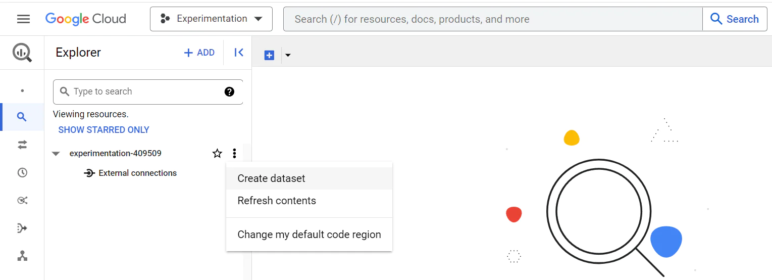 Create Dataset in Google Cloud