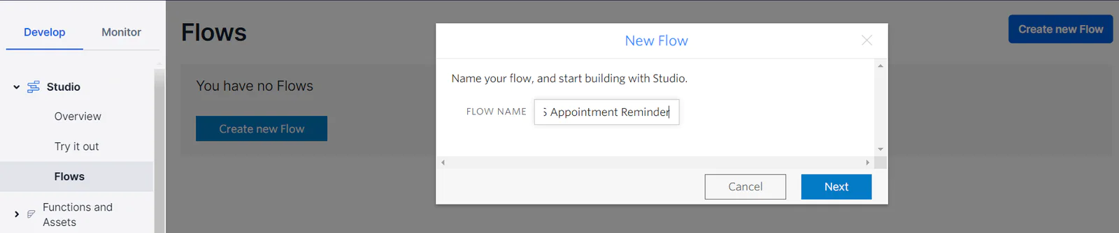 Create a new Studio Flow