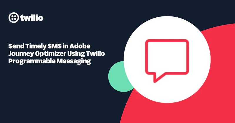 Twilio logo and text about sending SMS with Adobe Journey Optimizer