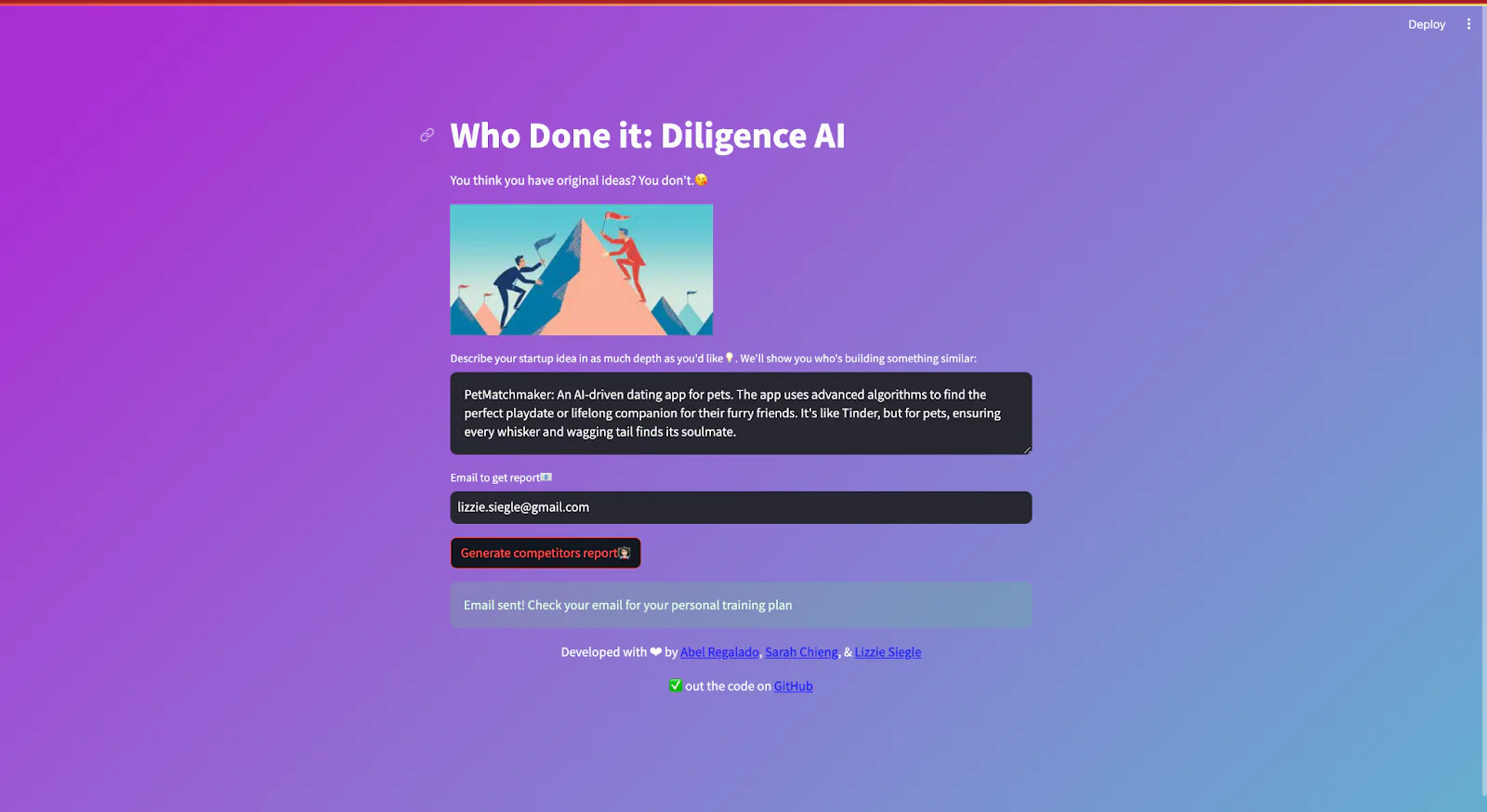 Picture of a startup brainstorm service using AI Picture of a startup brainstorm service using AI