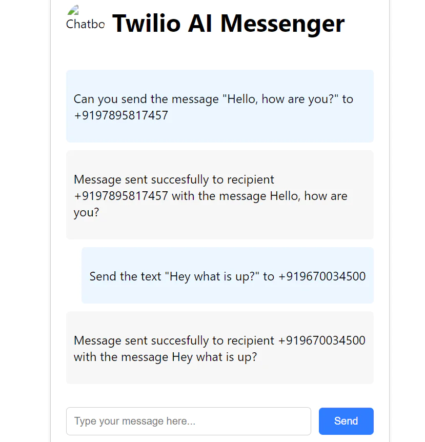 twilio ai messenger screenshot twilio ai messenger screenshot