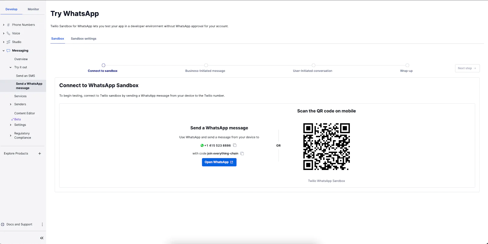Twilio Console for WhatsApp Setup Twilio Console for WhatsApp Setup