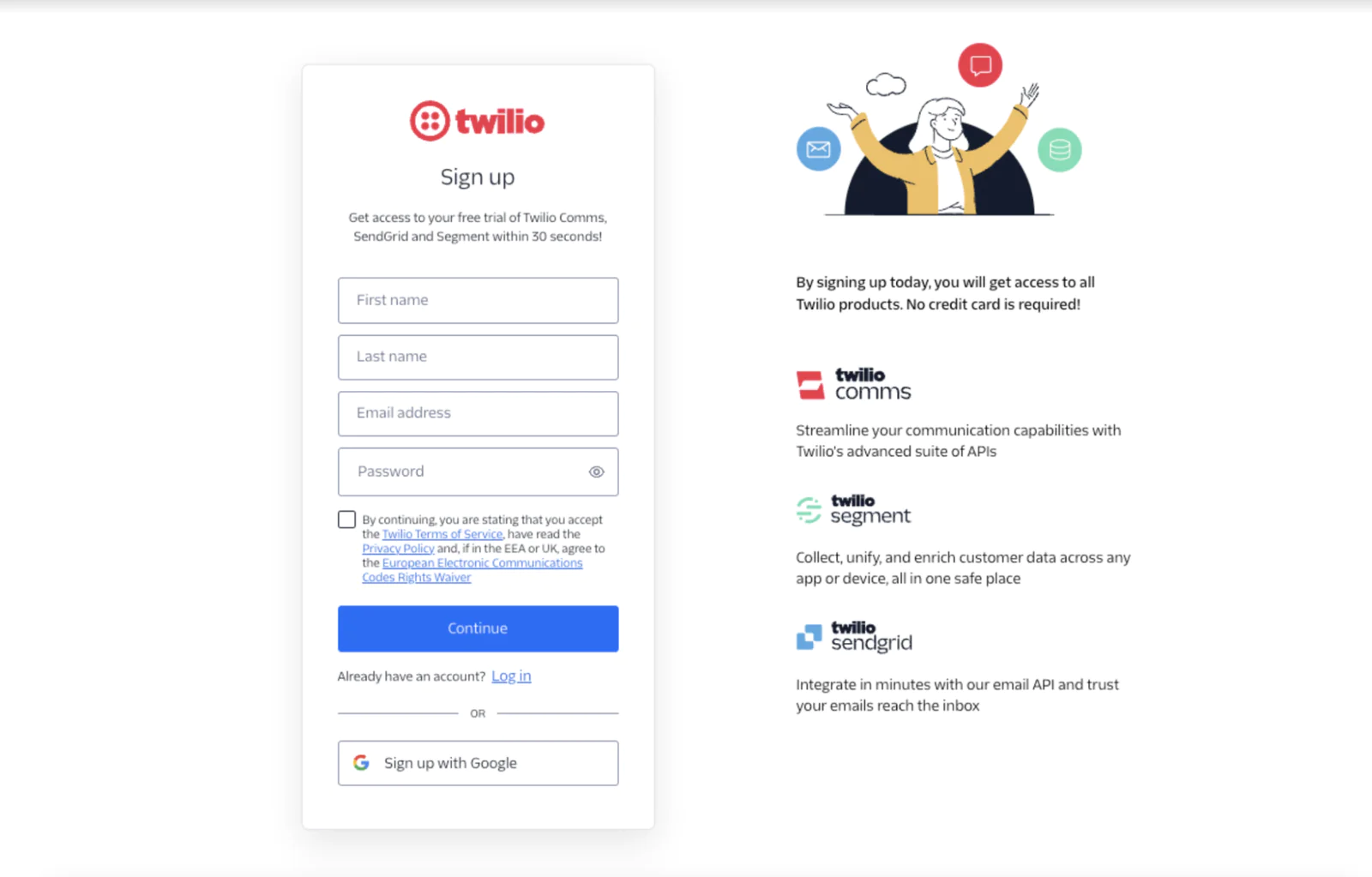 Single Twilio Identity as seen when signing up