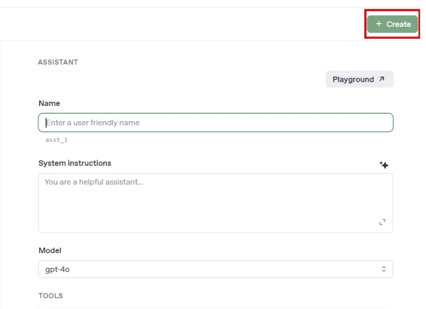 Create openai assistant