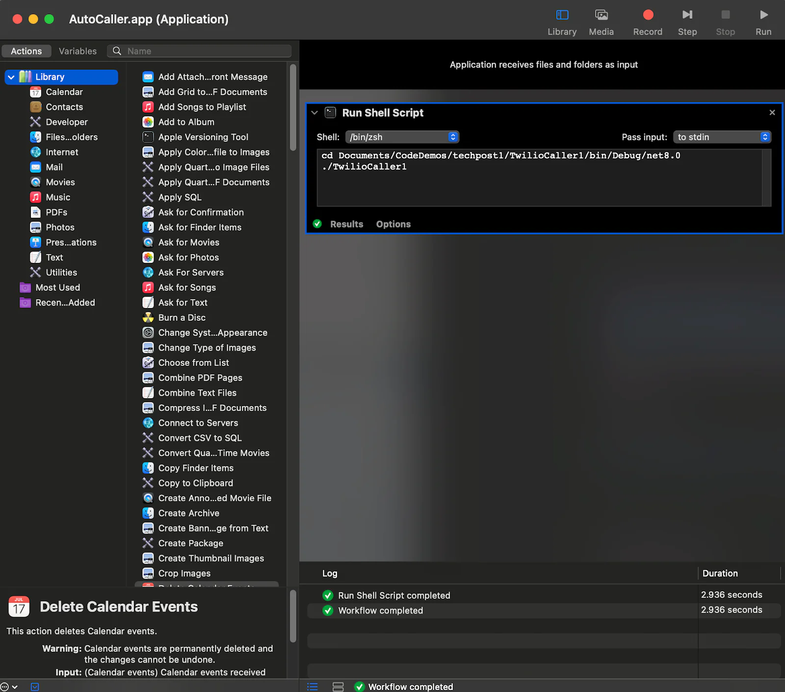 Setting up our autodailer in Automator Setting up our autodailer in Automator