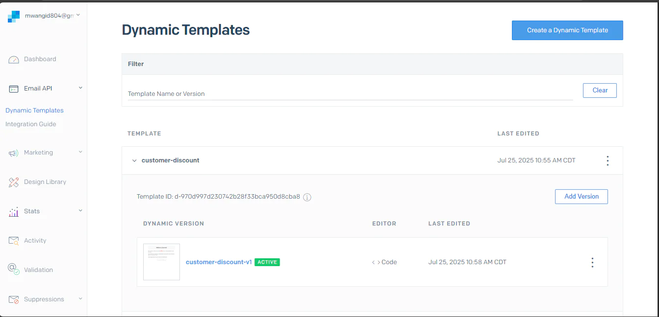 Dynamic template details page