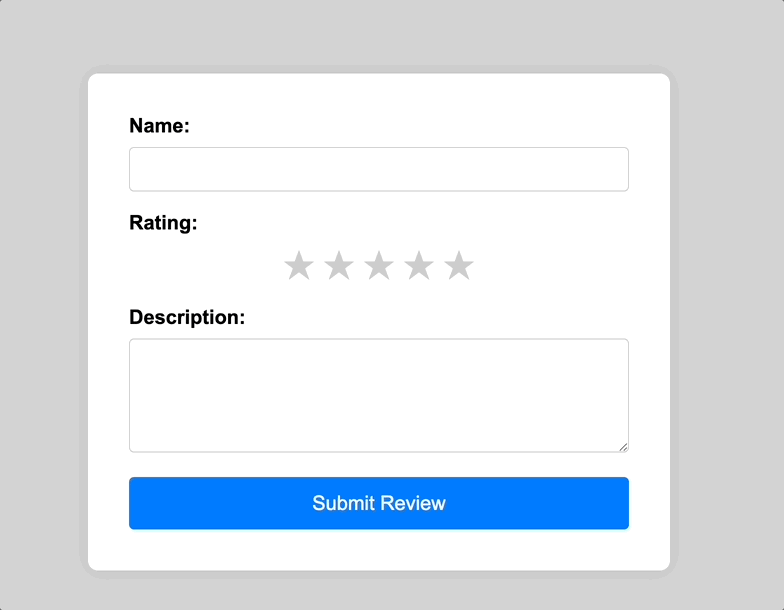 Image showing the product review application being tested. 