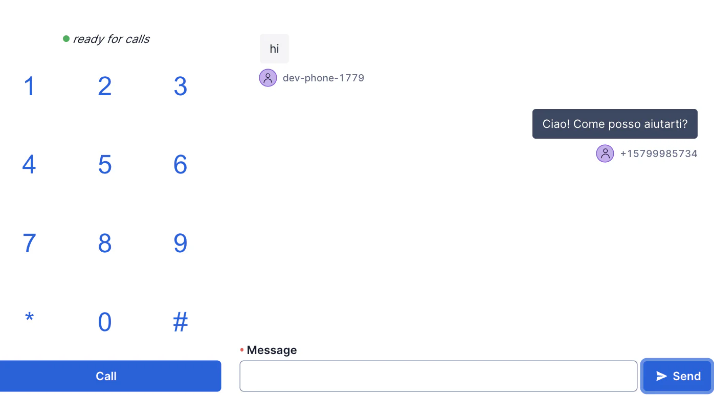 AI assistant greeting the returning customer in their preferred language.