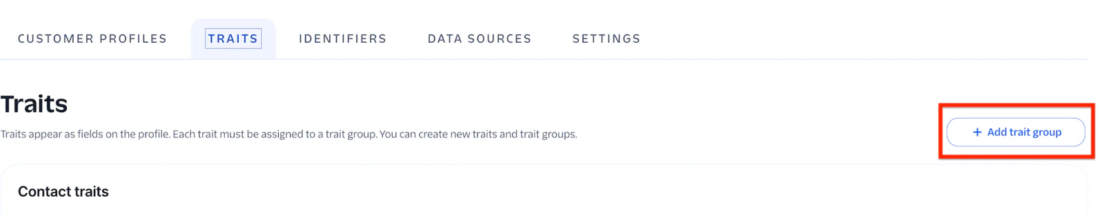 Add trait group dialog in Conversation Memory.