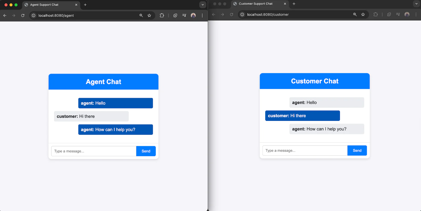 Chat between Agent and Customer
