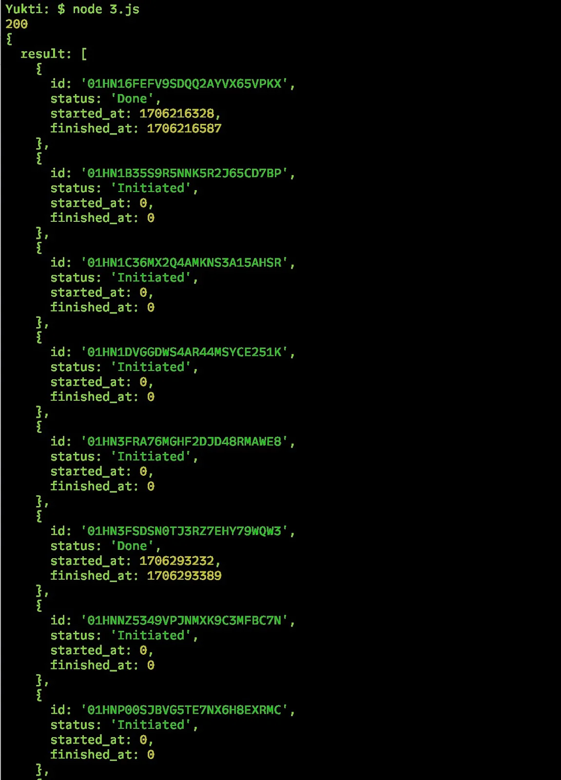 All the bulk email validation endpoints for the user. Please take note of the id and the status parameter.