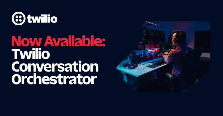 Twilio logo with text Now Available