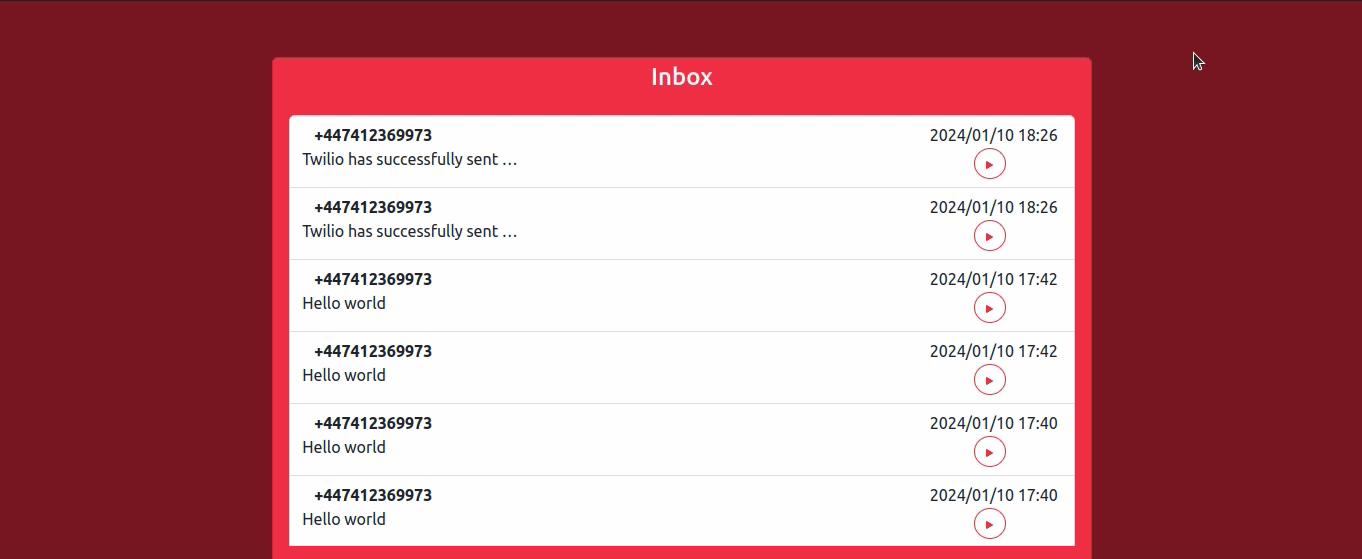 Displaying the most recent messages sent to your Twilio number
