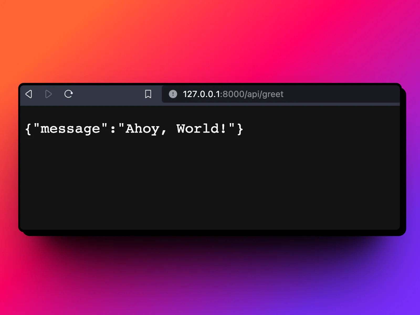 Stylized "Ahoy, world" message Stylized "Ahoy, world" message